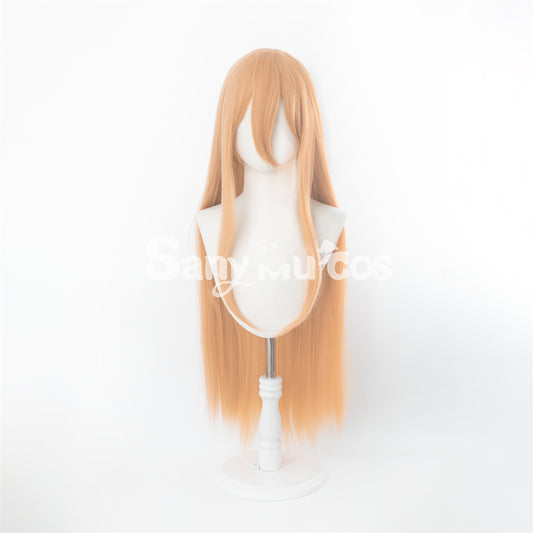 Anime Chainsaw Man Power Light Orange Color Long Blonde Curly Cosplay Wig 1200