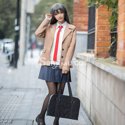 【Weekly Flash Sale on www.sanymucos.com】【48H To Ship】Anime Rascal Does Not Dream of Bunny Girl Senpai Mai Sakurajima JK School Uniform Cosplay Costume