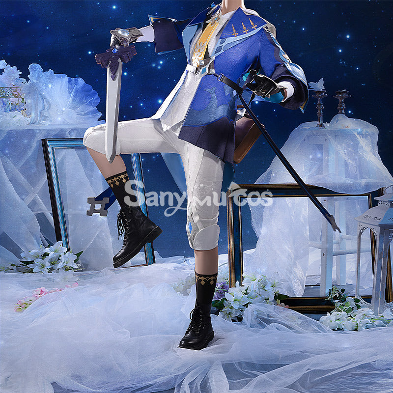 Game Genshin Impact Cosplay Mika Costume Hoodie and Pants with Jacket and Gloves