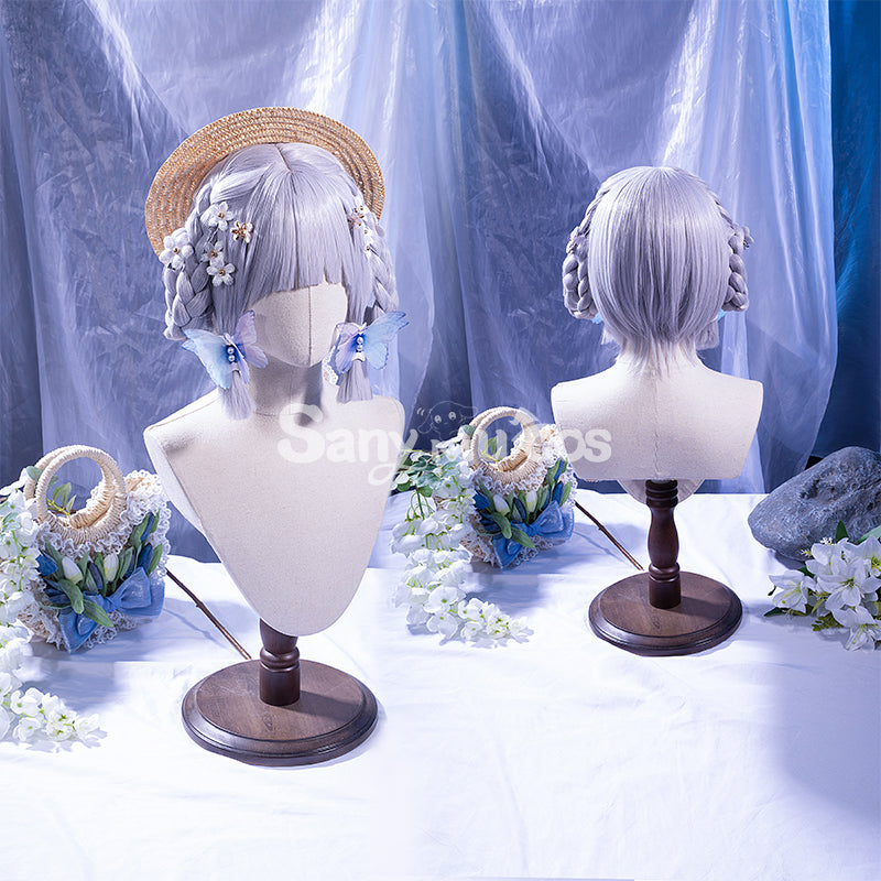 【48H To Ship】Game Genshin Impact Kamisato Ayaka Fontaine Springbloom Missive Dress New Outfit Cosplay Wig+hat+ornaments
