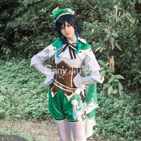 Game Genshin Impact Cosplay Barbatos/Venti Costume Outfits Fullset with Bow Tie and Corset