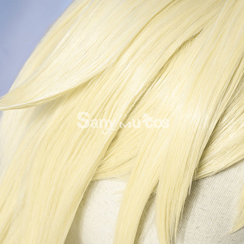 Game Genshin Impact Female Traveler Lumine Cosplay Wig Gold Short Hair