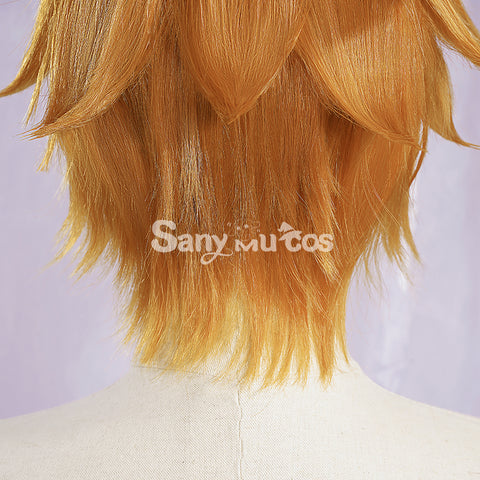 Game Genshin Impact cos Tartaglia cosplay wig orange short hair