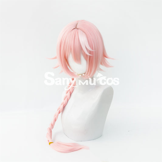 Anime Fate Apocrypha Astolfo Pink White Mixed Long Braid Cosplay Wig 1200