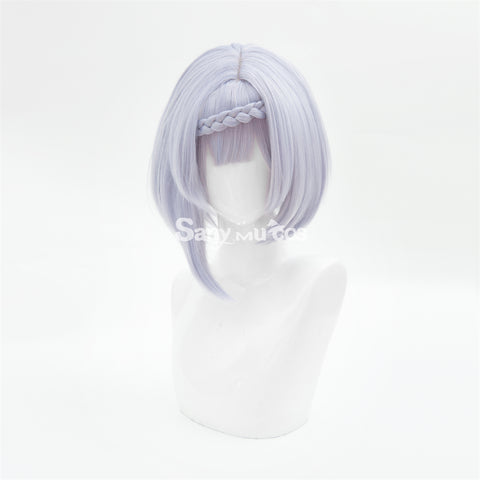 Game Genshin Impact Noelle Chivalric Blossom Cosplay Wig Purple Short Wig
